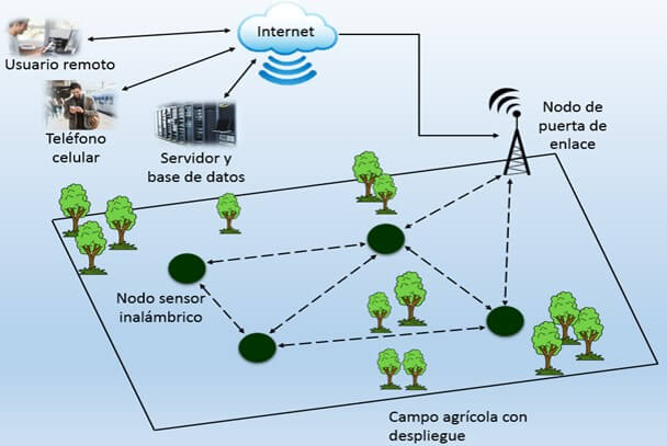 Esquema de un Logger en un campo agrícola